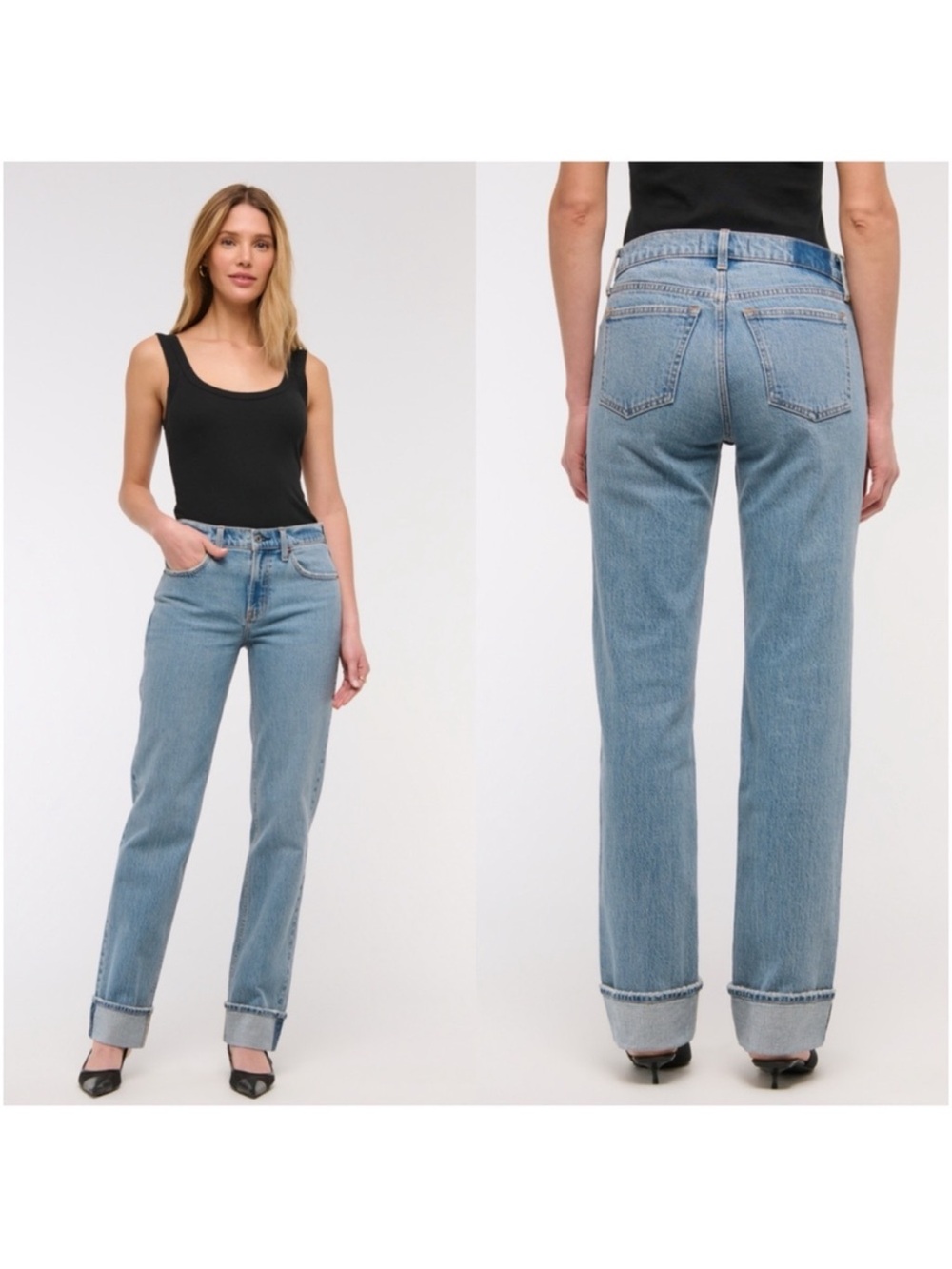 NWOT Abercrombie & Fitch 90’s Straight Ultra High Rise Blue Jeans - Size 24/00s